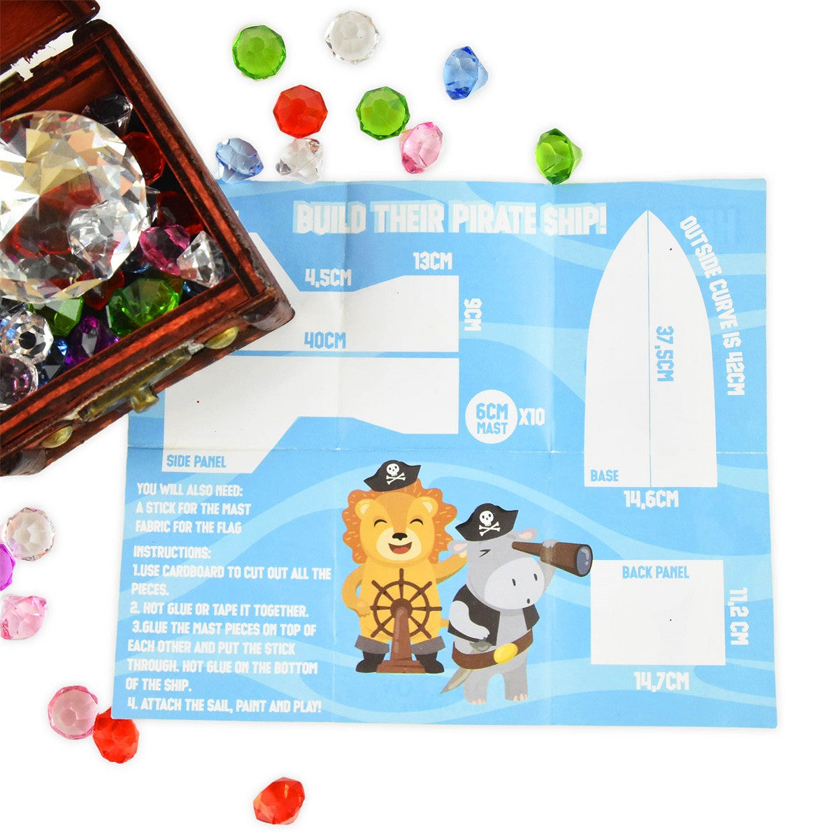 PIRATE TREASURE CHEST DIAMONDS 37pcs 7cm 67930