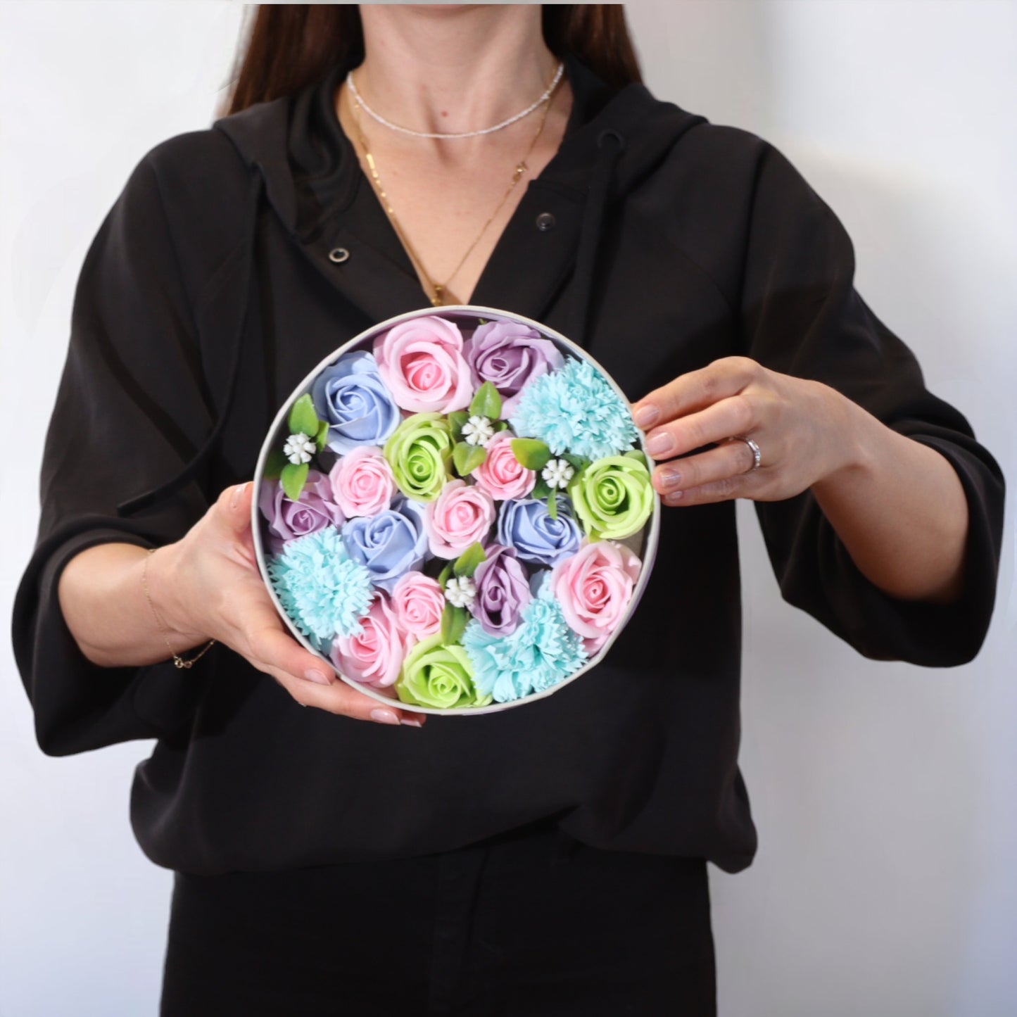 Rund Ask - Baby Shower - Blå