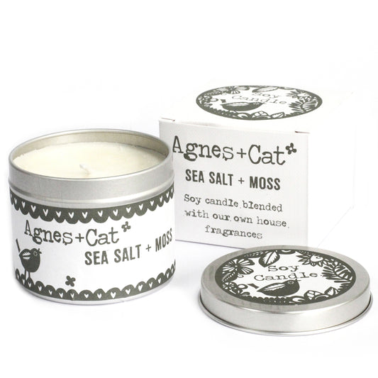 Agnes & Cat  doftljus sojavax - Seasalt and Moss 200gm