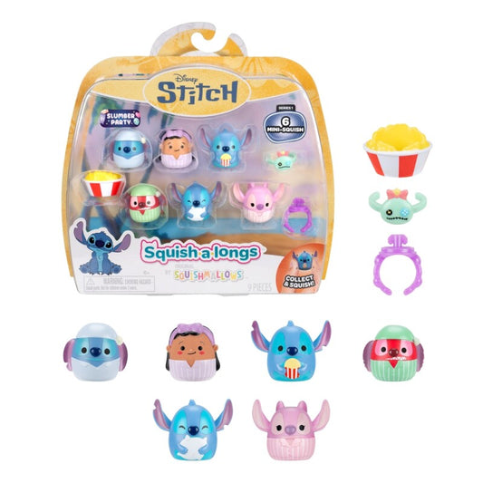 Squish-a-longs 2,5 cm Disney Stitch 6-pack - Assorted