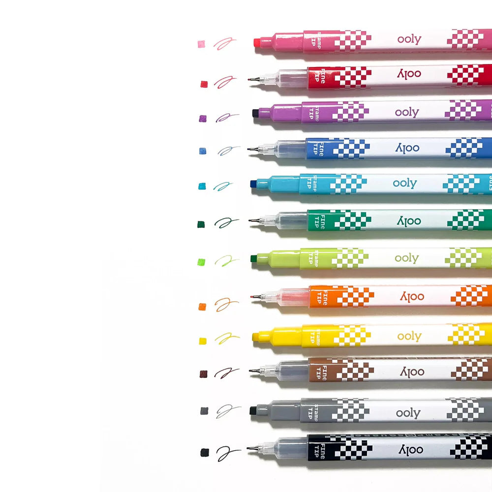 Stamp-A-Square Double Ended Markers - Set of 12