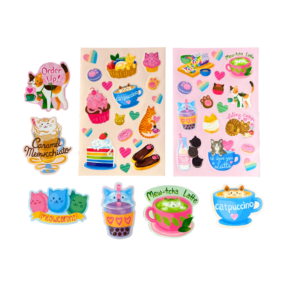 OOLY Stickiville Stickers: Kattkafé - Doftande