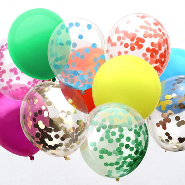 Ballonger 12-pack Färgmix Konfetti