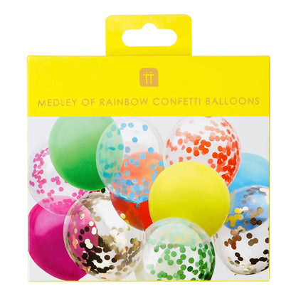 Ballonger 12-pack Färgmix Konfetti