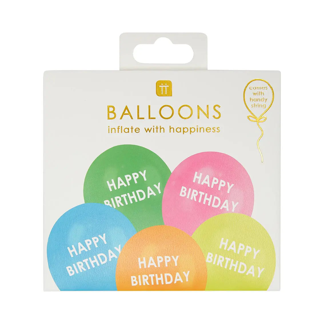 Ballonger 5-pack Happy Birthday Flerfärgade