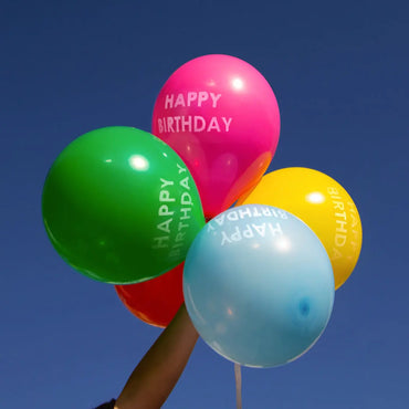 Ballonger 5-pack Happy Birthday Flerfärgade