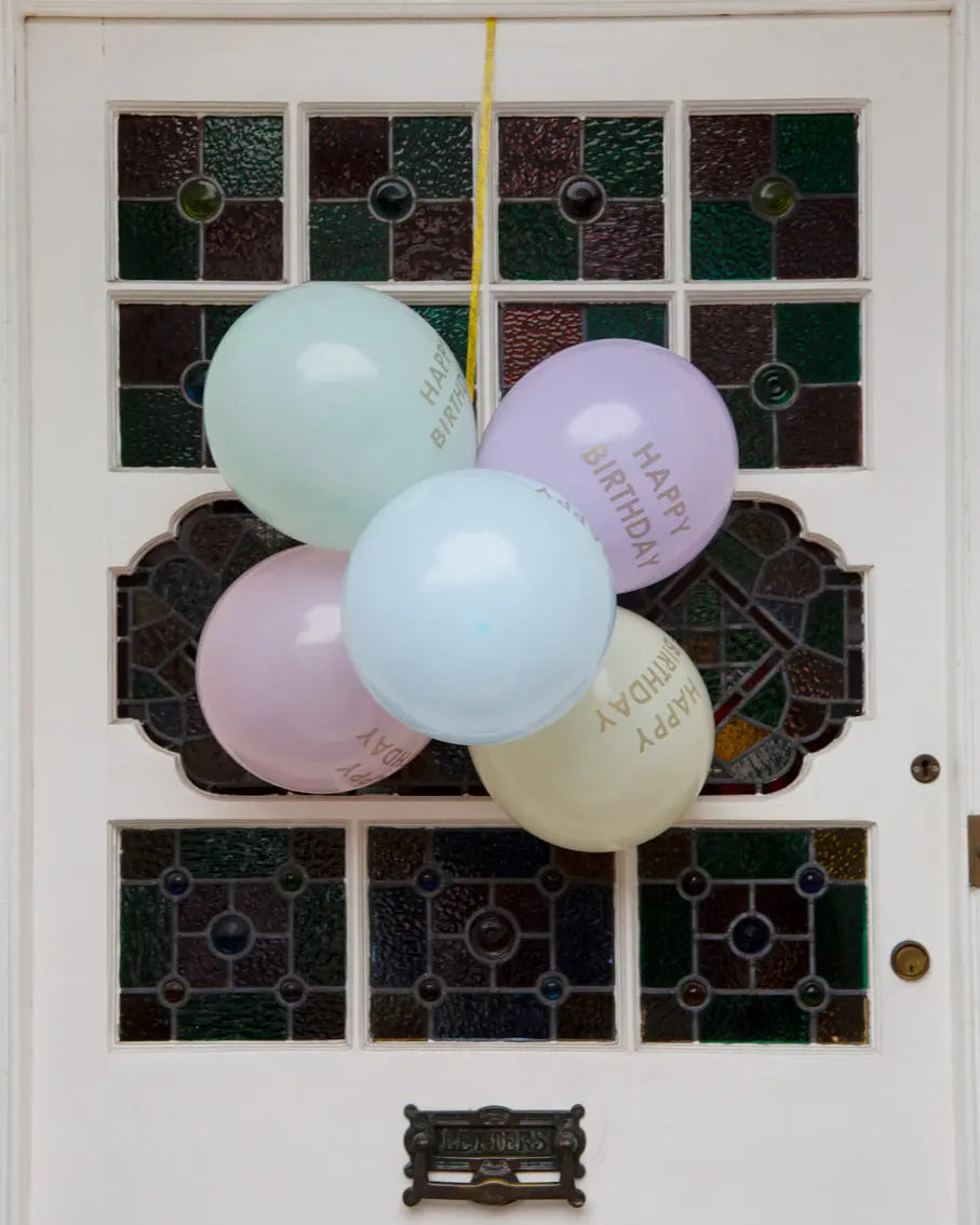 Ballonger 5-pack Happy Birthday Pastell