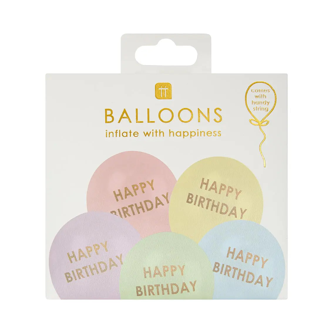 Ballonger 5-pack Happy Birthday Pastell