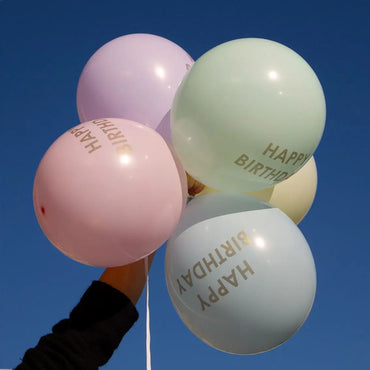 Ballonger 5-pack Happy Birthday Pastell