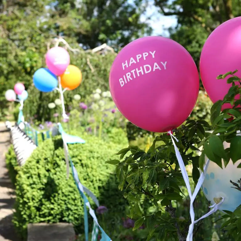 Ballonger 5-pack Happy Birthday Rosa Konfetti