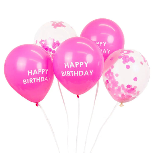 Talking-Tables-Ballonger-5-pack-Happy-Birthday-Rosa-Konfetti-4