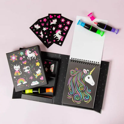 Tiger Tribe Målarbokset Neon med Stickers & Pennor - Unicorn & Vänner