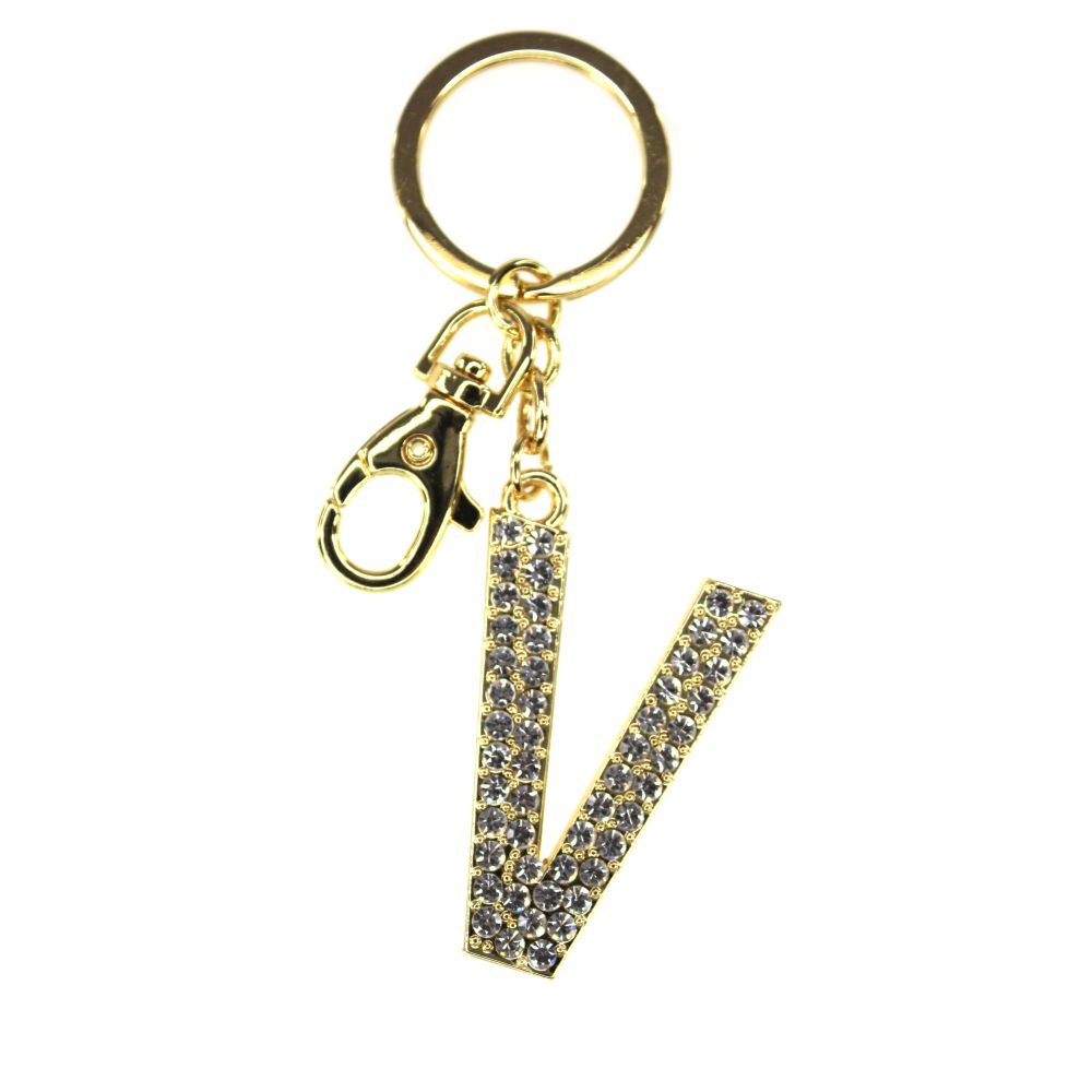Tinka Nyckelring med Karbinhake Bokstav med Bling