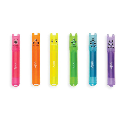 OOLY Luktpennor Fruktdoft Highlighters Mini Monster Neon Set om 6