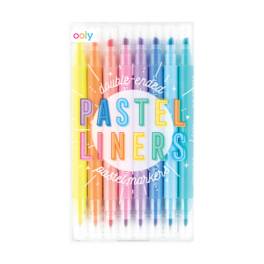 8-pack Tuschpennor i Pastellfärg Dubbelspets - Pastel Liners