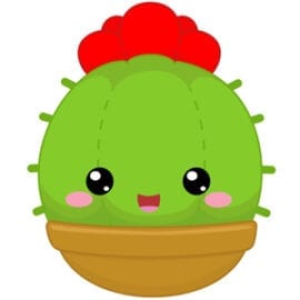 Kawaii kaktus kudde