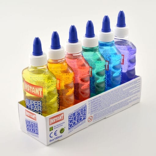6-Pack Super Clear Color Glue Slime PVA Lim