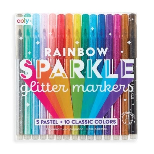 OOLY Rainbow Sparkle Glitter Markers - set of 15