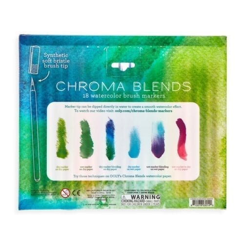 OOLY Chroma Blends Watercolor Brush Markers - set of 18