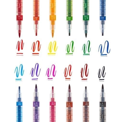 OOLY Calligraphy Duo Chisel and Brush Tip Markers - set of 12
