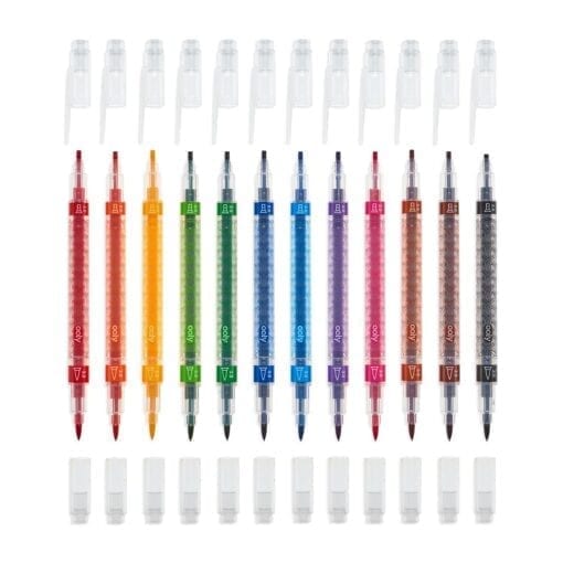OOLY Calligraphy Duo Chisel and Brush Tip Markers - set of 12