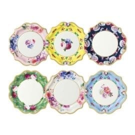Papperstallrikar Blomster Skulpterad Guldkant - Truly Scrumptious