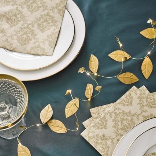 Servetter Guld Damask