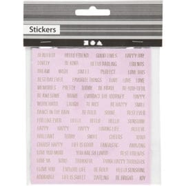 112233-1 Stickers Words Text i Guldfolie