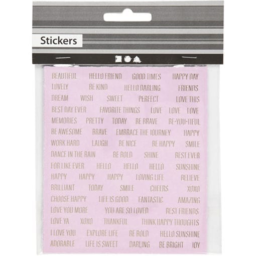 112233-1 Stickers Words Text i Guldfolie