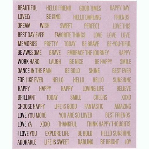 112233 Stickers Words Text i Guldfolie