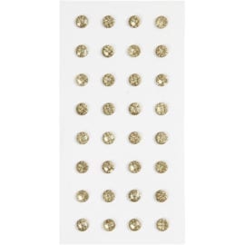112255-1 Självhäftande Rhinestones Guld 1 Ark