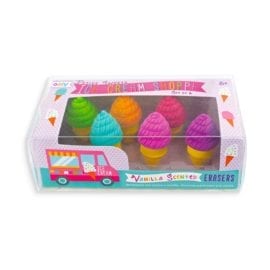 112393 OOLY Luktsudd Petite Sweets Ice Cream Shoppe Scented Erasers - Set om 6