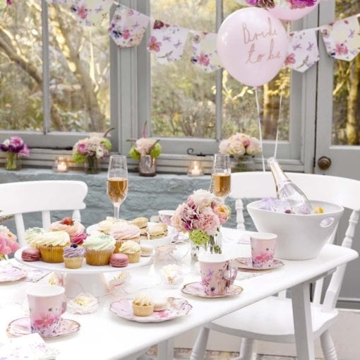 112526-1 Talking Tables Papperskoppar Med Fat Blommönster 12 st - Blossom Brides