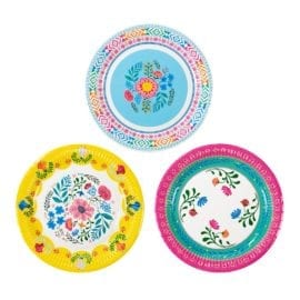 112532 Talking Tables Papperstallrikar Boho Blommönster 23 cm 12 st
