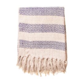 113480 Sass & Belle Pläd Blå Diamant Twill - Scandi Boho