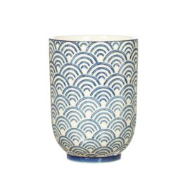 113495 Sass & Belle Tumbler Blå Sashiko-inspirerat Vågmönster - Japandi