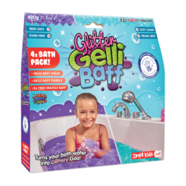 Zimpli Kids Badpaket 2xGlitter Gelli Baff + 2xCrackle Baff 620 Gram