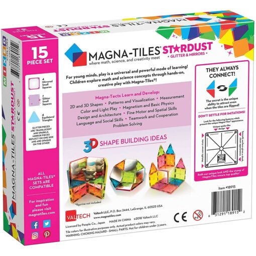 114247 Magna-Tiles Stardust 15 bitar - Byggklossar med Magneter