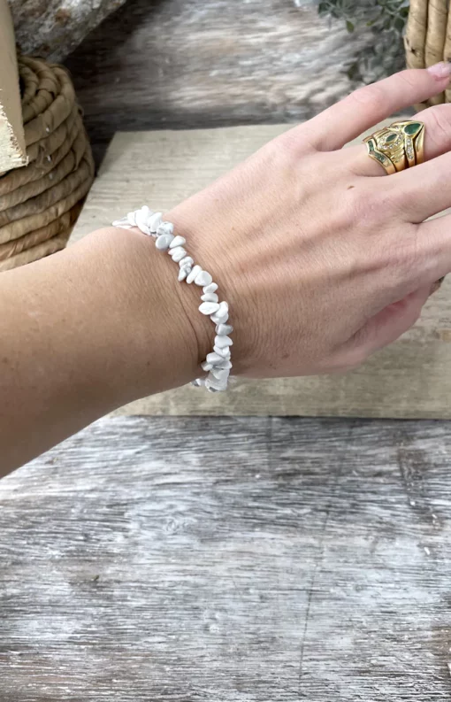 Armband Chips Vit Jasper