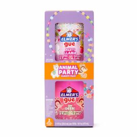 Elmer's Gue 2-pack Pre Made Slime, Party Animals Slime