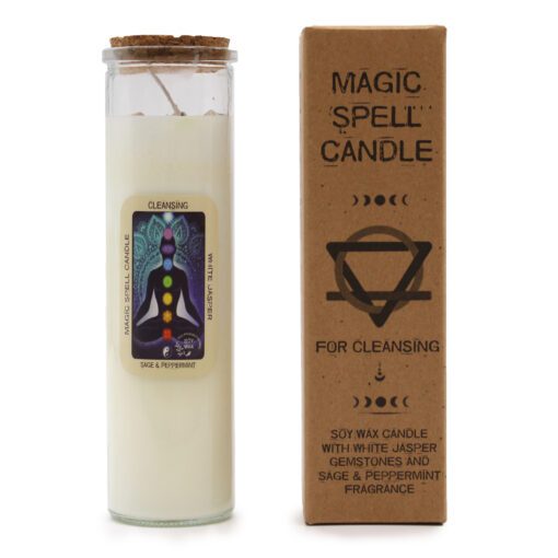 Doftljus Magic Spell Renande - Vit Jaspis & Salvia, Pepparmynta