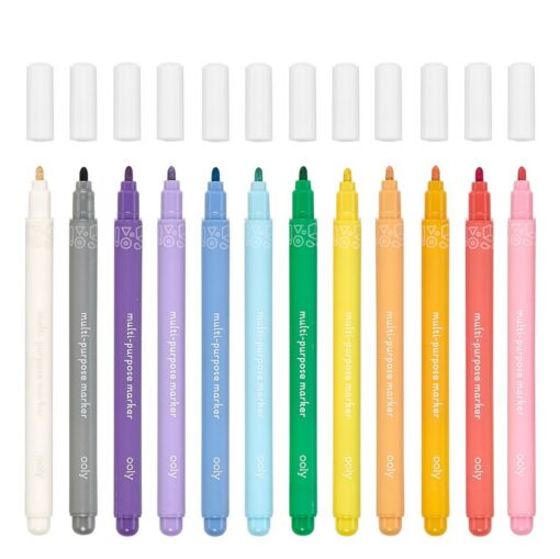 12-pack Tuschpennor för Papper, Glas, Trä m.m. - Marvelous Multi Purpose Markers