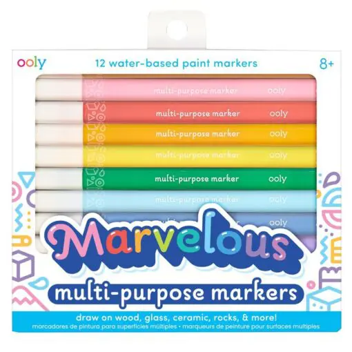 12-pack Tuschpennor för Papper, Glas, Trä m.m. - Marvelous Multi Purpose Markers