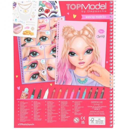 TOPModel Spiralbunden Designbok Sminka & Styla med Stickers