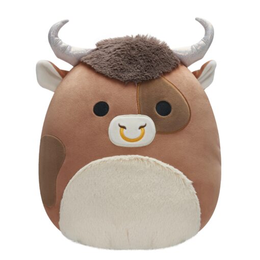 Squishmallows Official Kellytoy Tjur Shep the Brown Spotted Bull 30 cm